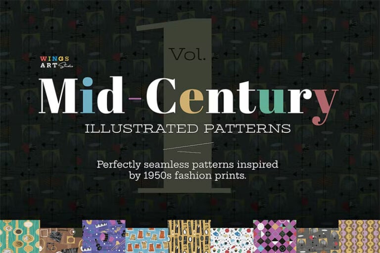 ’50s Patterns and Backgrounds for Mid-Century Retro Designs