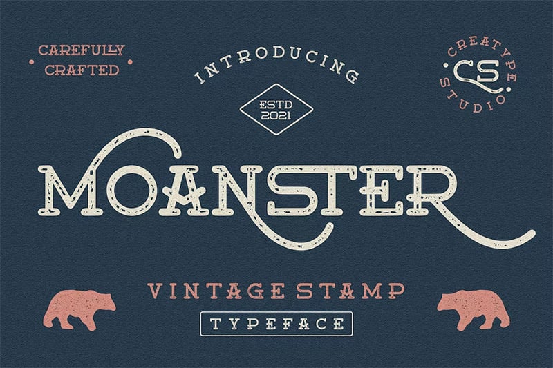 Moanster - Vintage Stamp