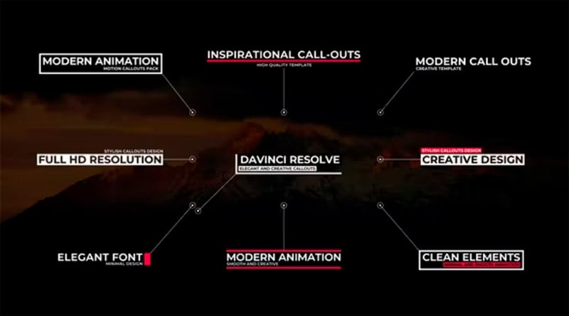 Modern Callouts for DaVinci Resolve