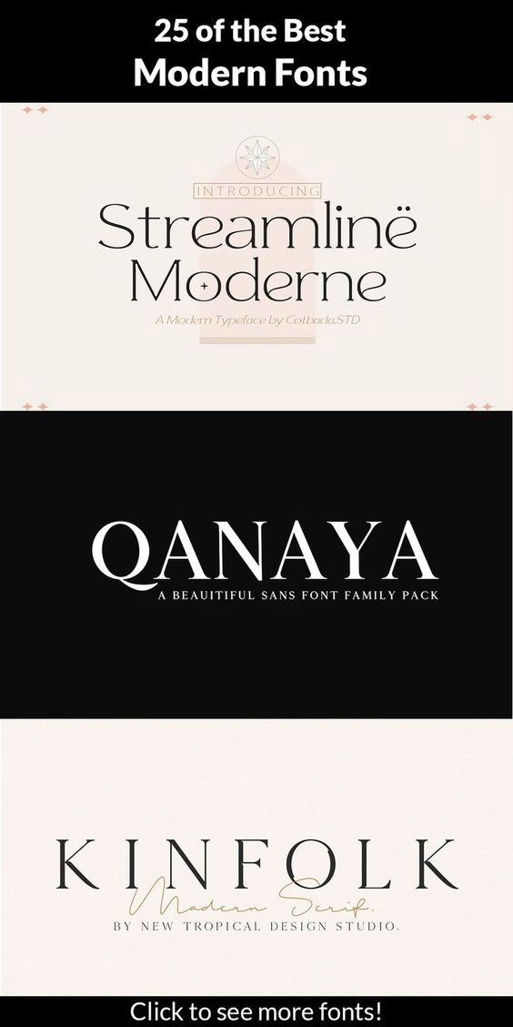 25 of the Best Modern Fonts - Image for Pinterest