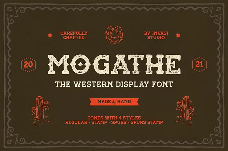 Mogathe - Western Stamp Font