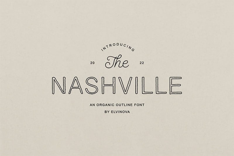 Nashville - Organic Outline Font