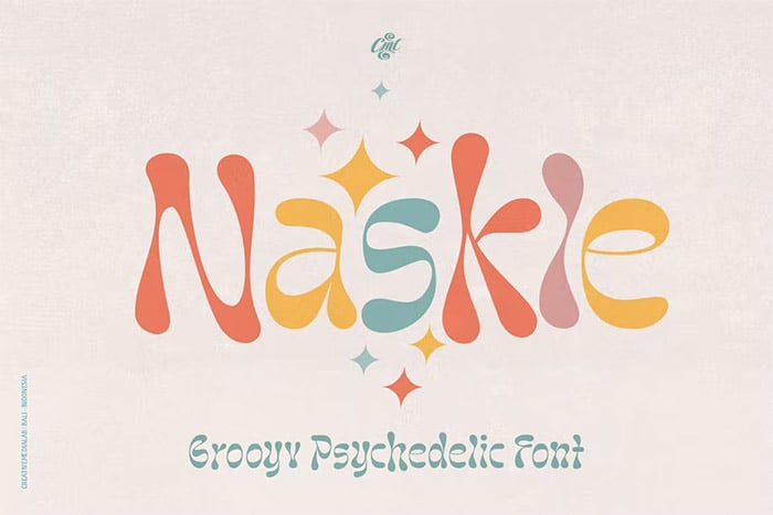 Naskle - Groovy Retro Font