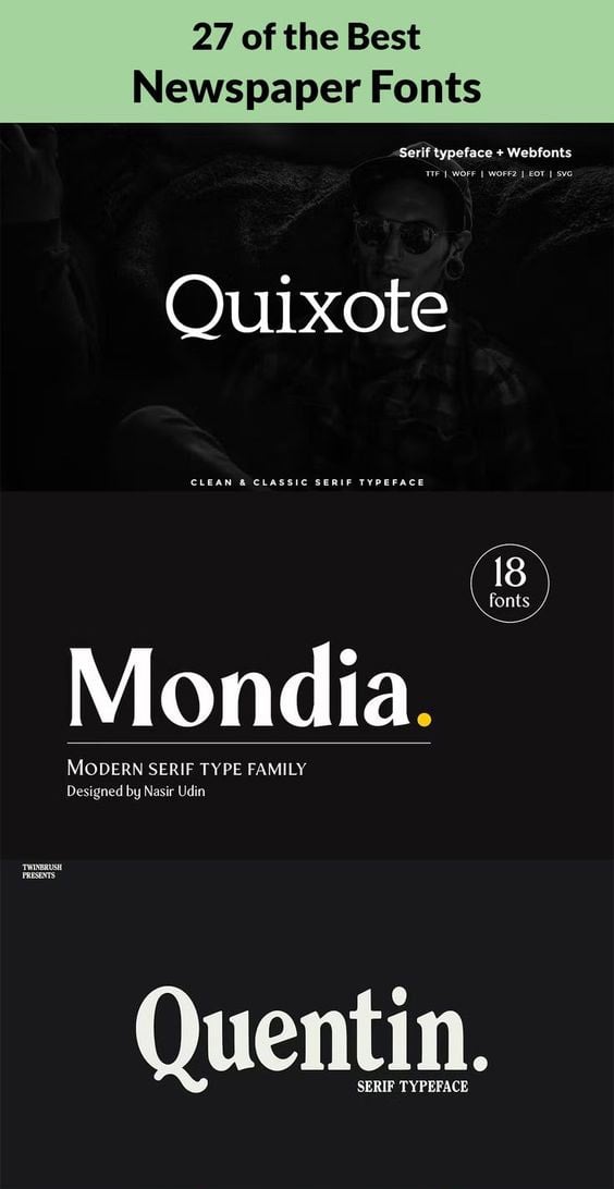 27 of the Best Newspaper Fonts - Image for Pinterest