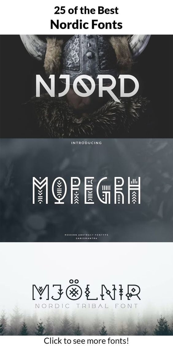 25 of the Best Nordic Fonts - Image for Pinterest