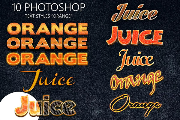 10 Orange Photoshop Styles