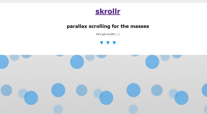 Skrollr free scrolling parallax