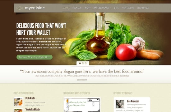 MyCuisine WordPress Theme