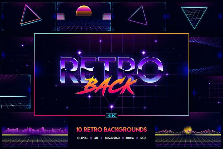 ’80s Patterns and Backgrounds for Retro Designs