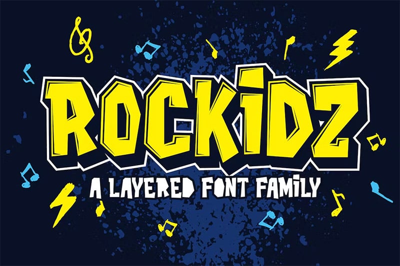 Rockidz - 3D Layered Font Family