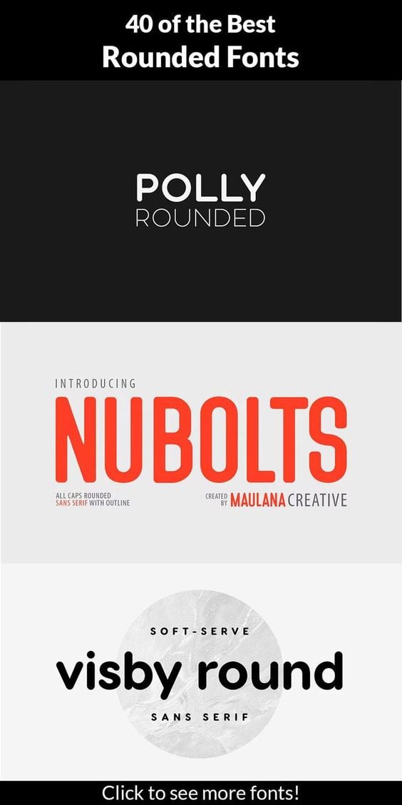 40 of the Best Rounded Fonts - Image for Pinterest