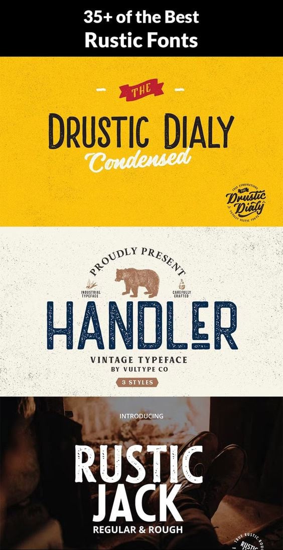 35+ of the Best Rustic Fonts - Image for Pinterest