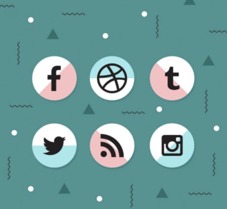 Modern Two Tone Social Media Icon Set