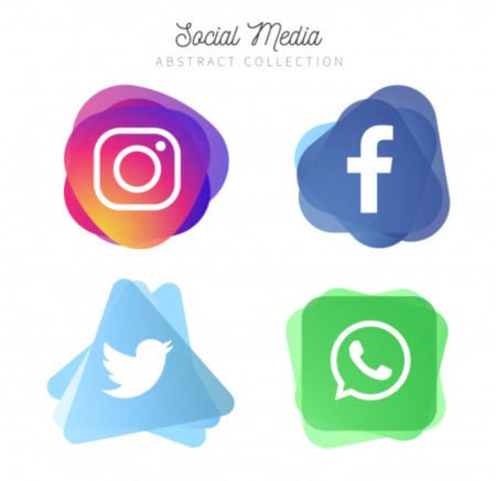 Abstract Shape Social Icon Set