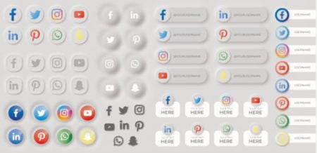 Neumorphic Social Icons