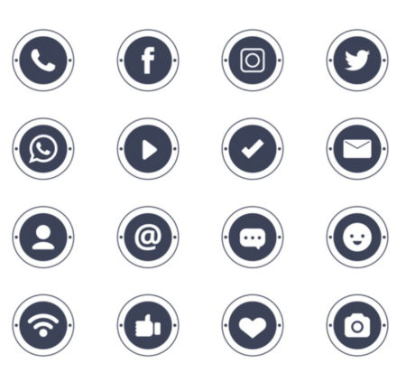 Circle Dot Social Media Icons