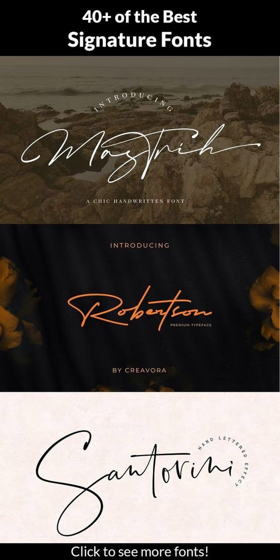 40+ of the Best Signature Fonts - Image for Pinterest