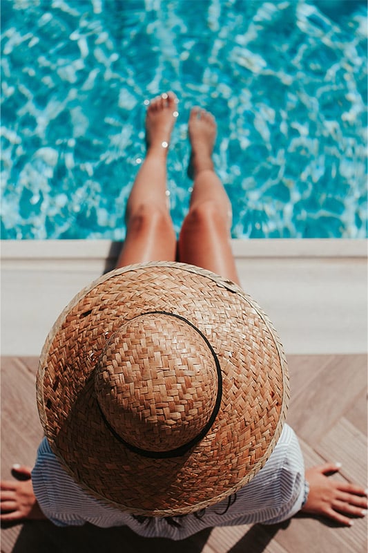 Sitting by the pool