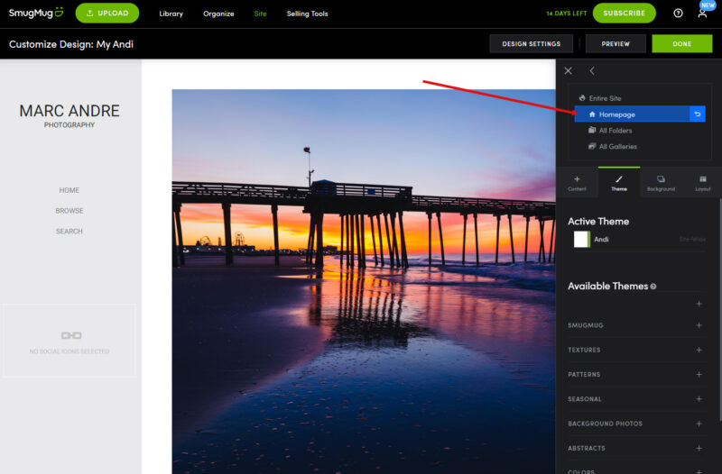 Making changes to your SmugMug site