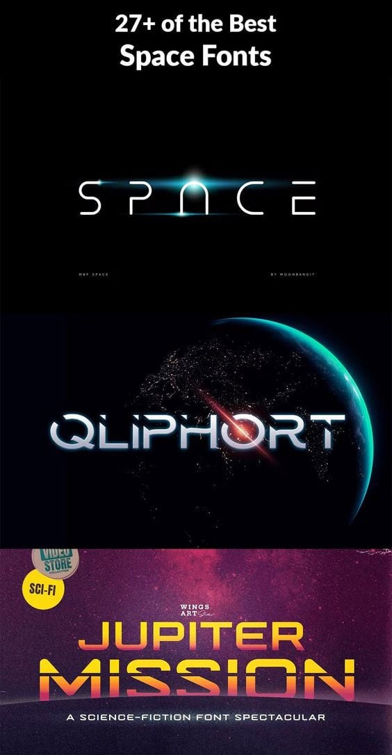 27+ of the Best Space Fonts - Image for Pinterest