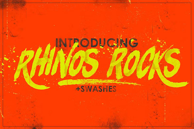 Rhinos Rocks - Brush Font