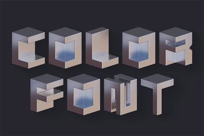 Squares - 3D Color SVG Font