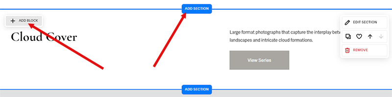 Sections and blocks