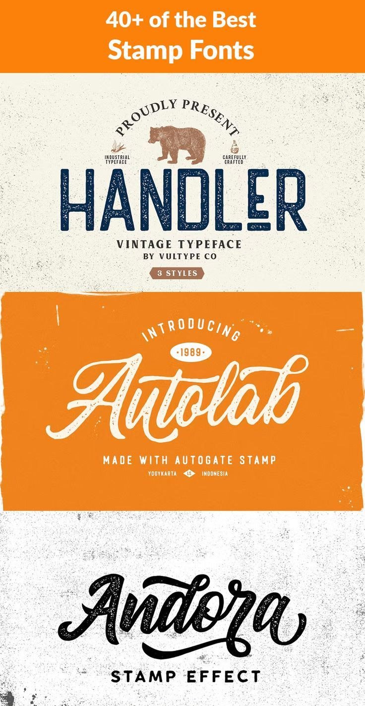 40+ of the Best Stamp Fonts - Image for Pinterest