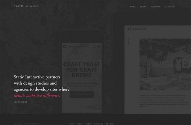 Static Interactive's Black Website