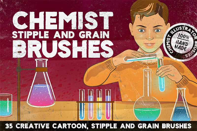 Chemist Stipple and Grain Brushes