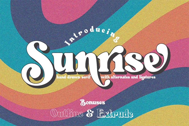 Sunrise - Retro Cricut Font