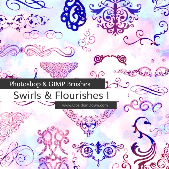 Swirls and Flourish GIMP Brushes