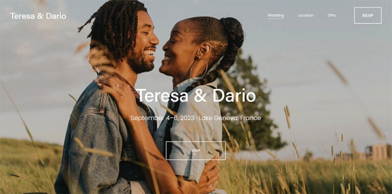 Teresa & Dario Wedding Website Example