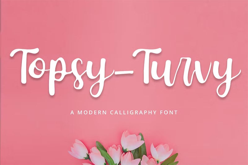 Topsy Turvy - Curvy Script Font