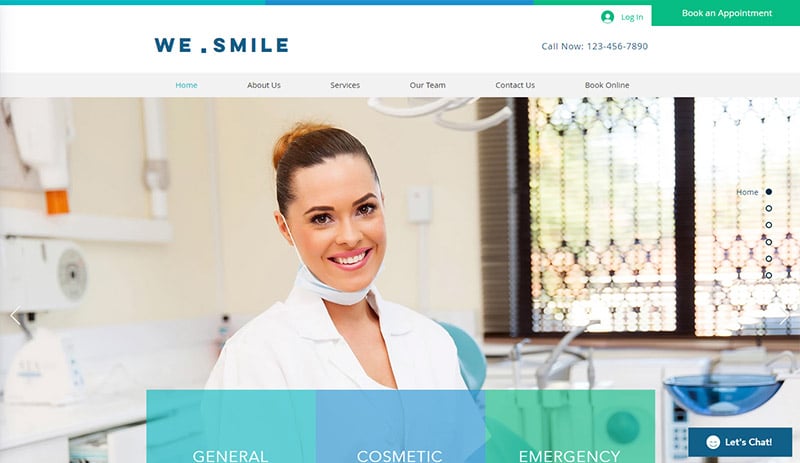 We Smile Wix Dental Website Template