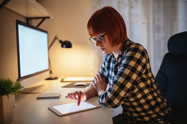 Web Design Services - web designer working at her desk