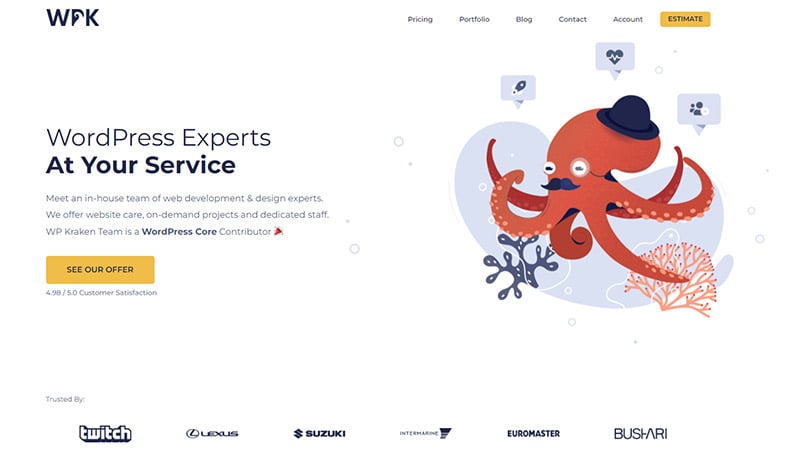 Websites with Illustrations - WP Kraken