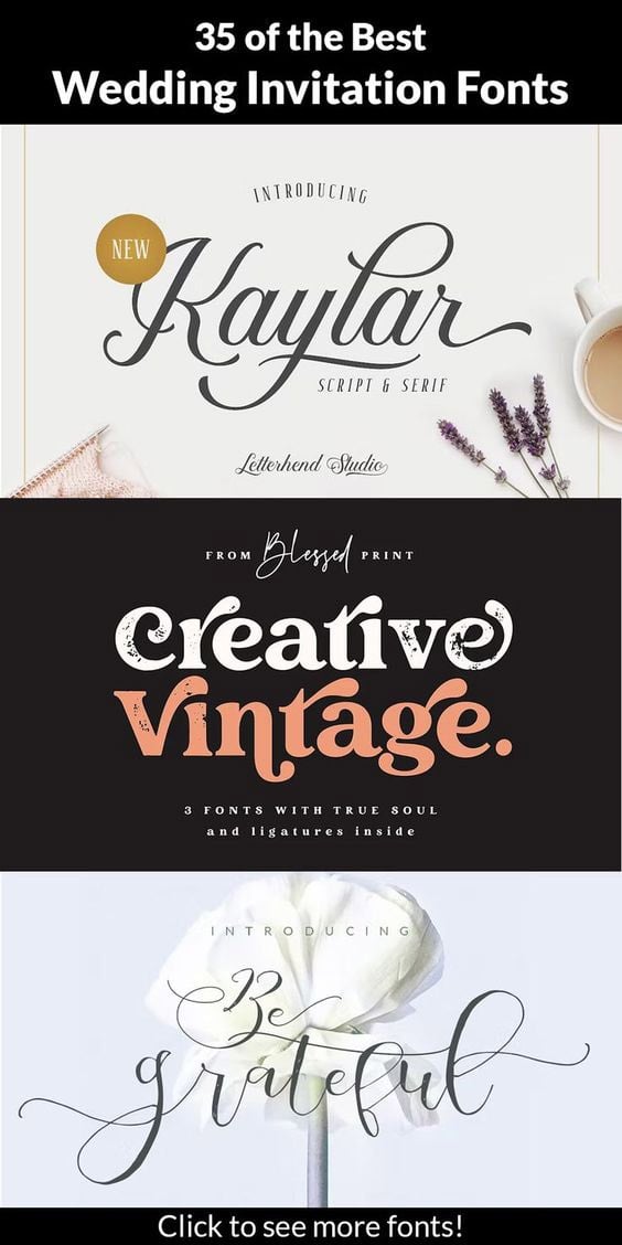 35 of the Best Wedding Invitation Fonts - Image for Pinterest