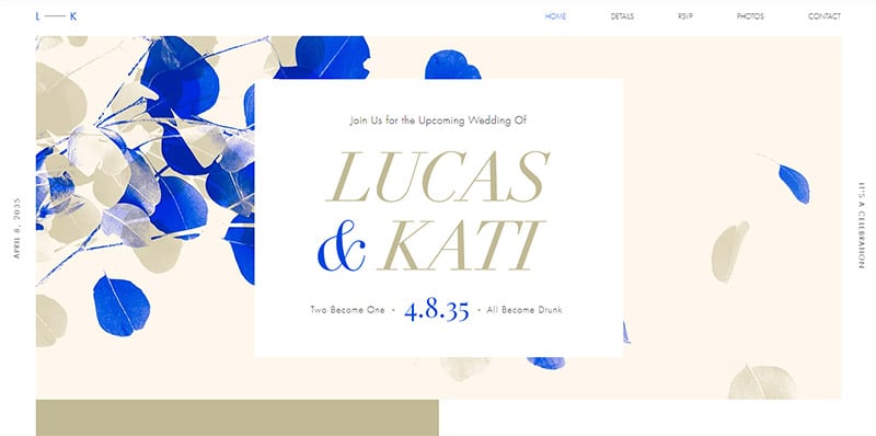 Wedding Website Examples - Lucas and Kati