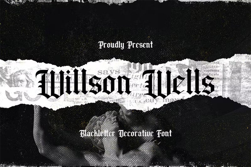 Wilson Wells - Newspaper Title Font