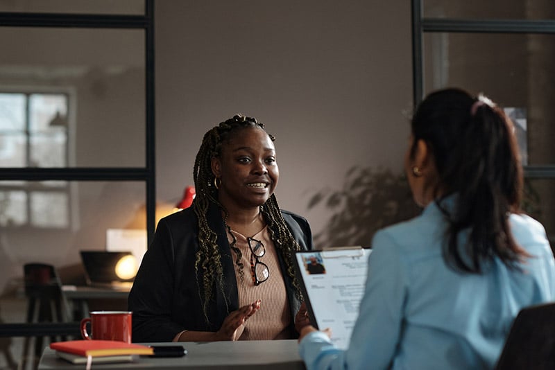 A Woman Being Interviewed for a Job