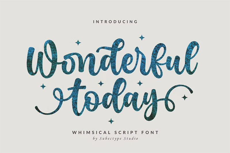 Wonderful Today - Cute Script Font