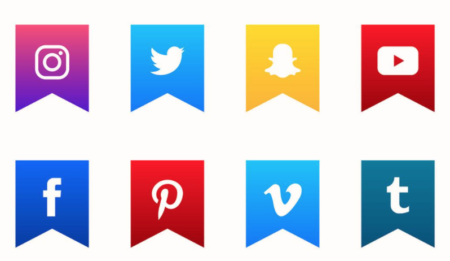 Social Media Icon Sticker Tabs