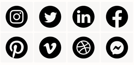 Social Media Icon Circle Set