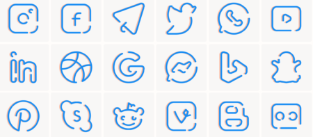 Broken Line Social Icon Set