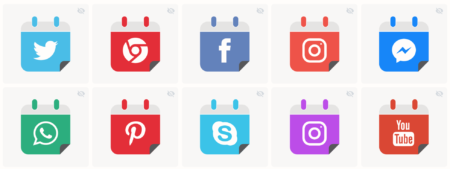 Calendar Social Media Icons