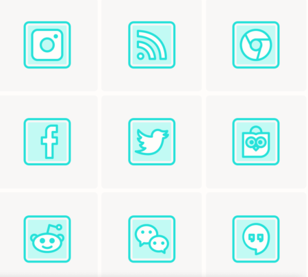 Filled Outline Blue Icon Set